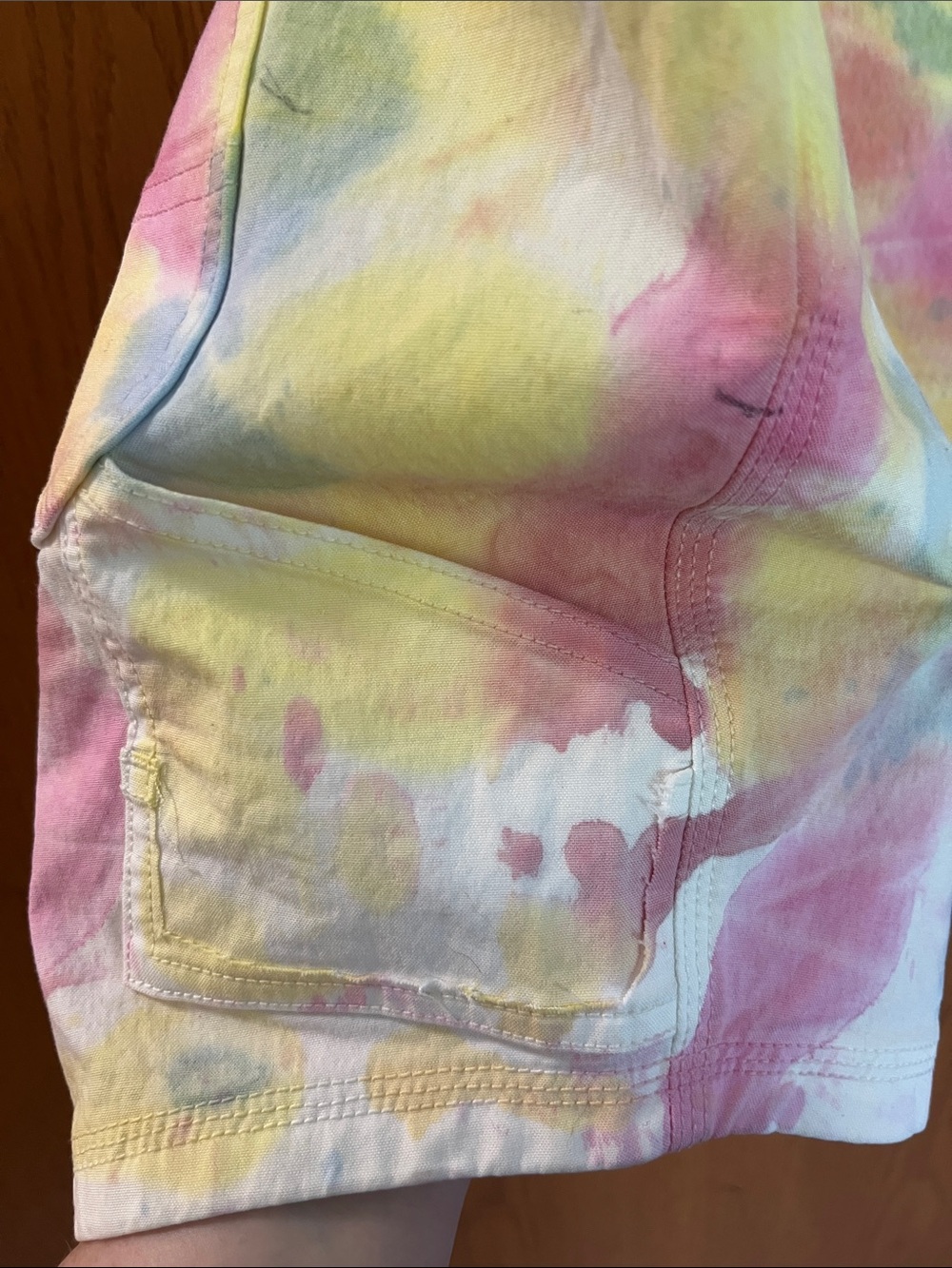 Duluth Trading Co Tie-Dye Shortalls *flawed* - Picture 8 of 8